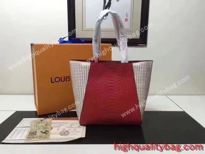 Top Class Copy Louis Vuitton LOCKME CABAS Ladies Red Handbag for sale